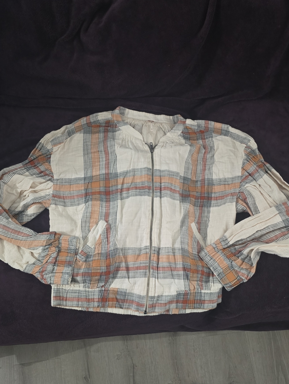Free People Mattie Plaid Bomber Jacket
